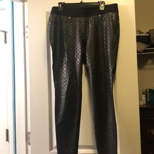 Leather front jeggings